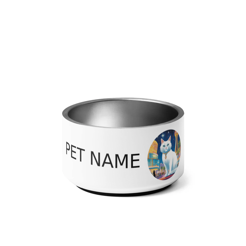 PugMug Custom White Companion Cat Pet Bowl