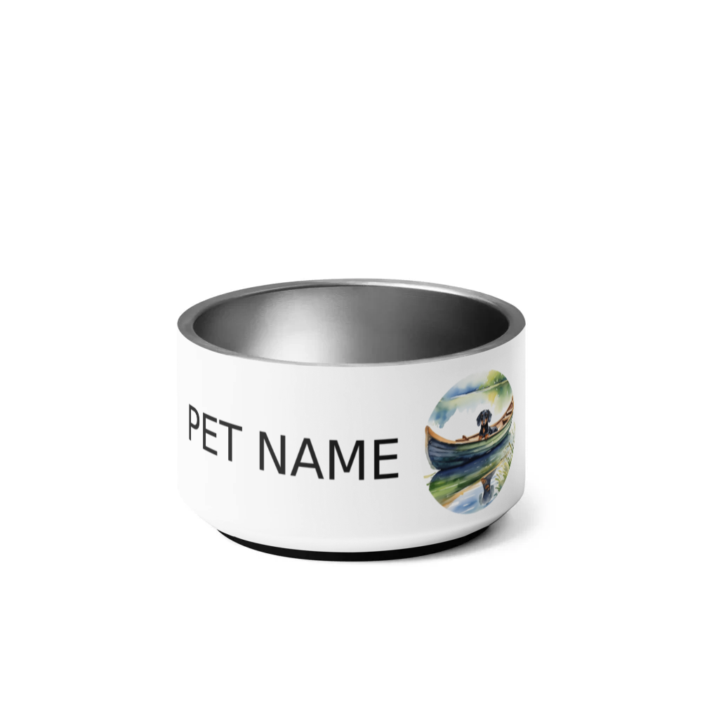 PugMug Custom Black Dachshund Pet Bowl
