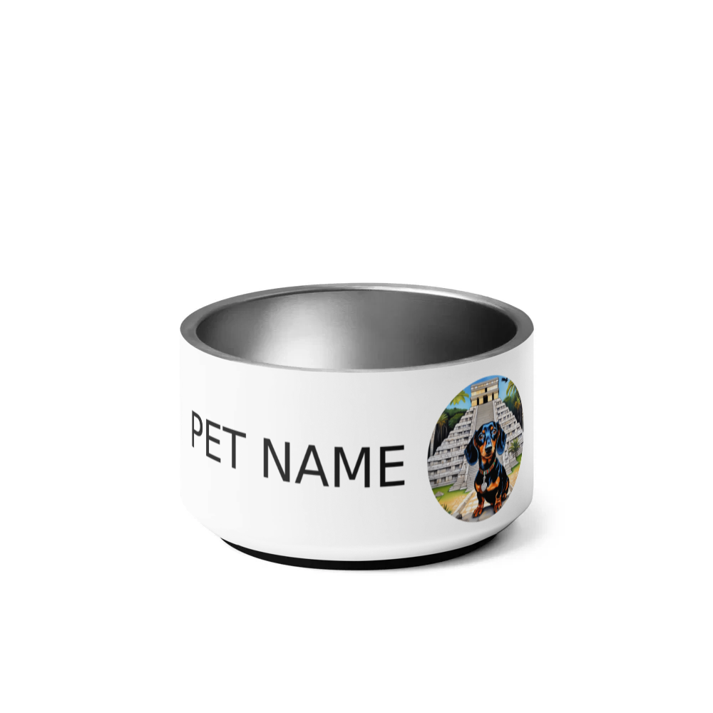 PugMug Custom Black Dachshund Pet Bowl