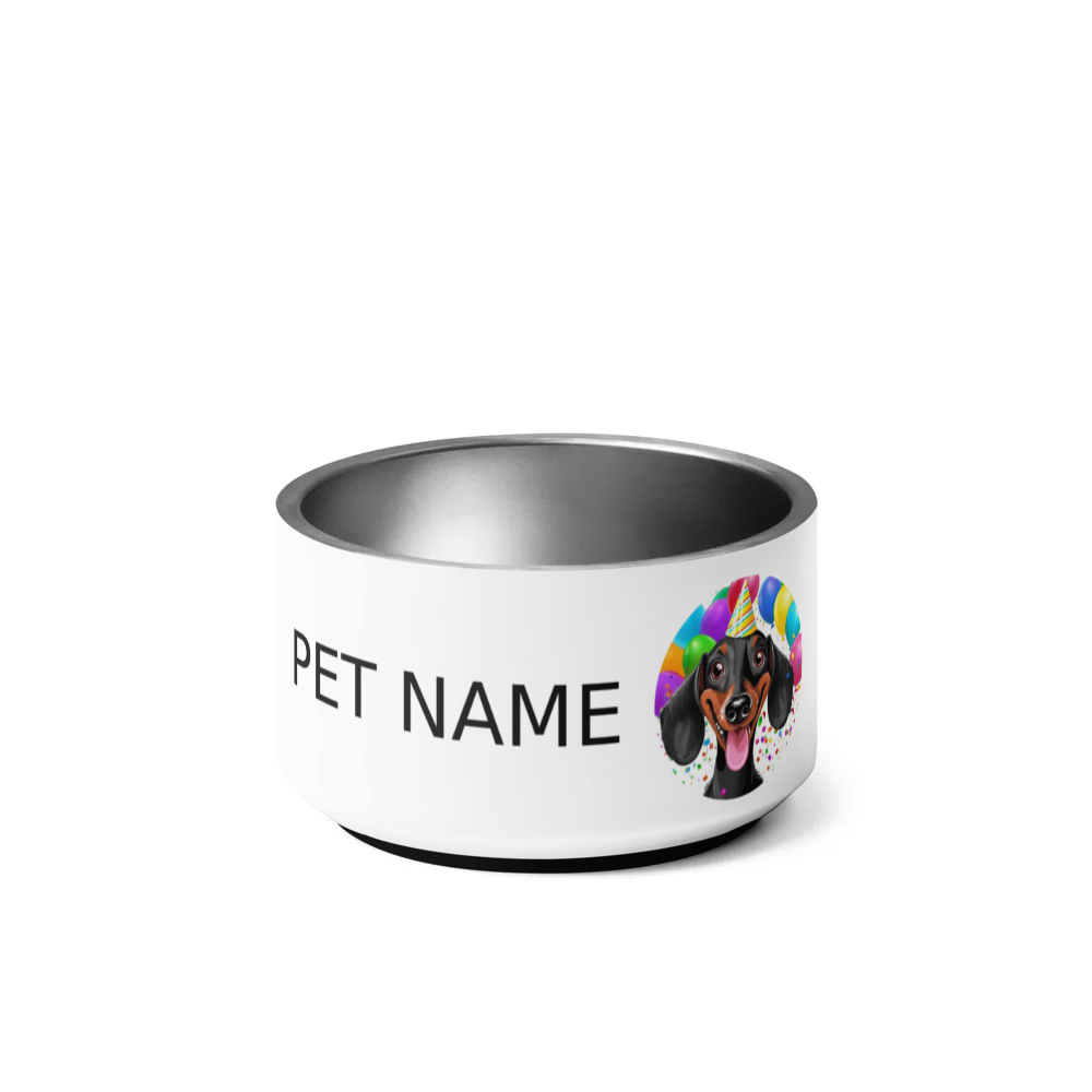 PugMug Custom Black Dachshund Pet Bowl
