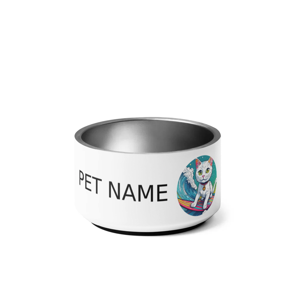 PugMug Custom White Companion Cat Pet Bowl