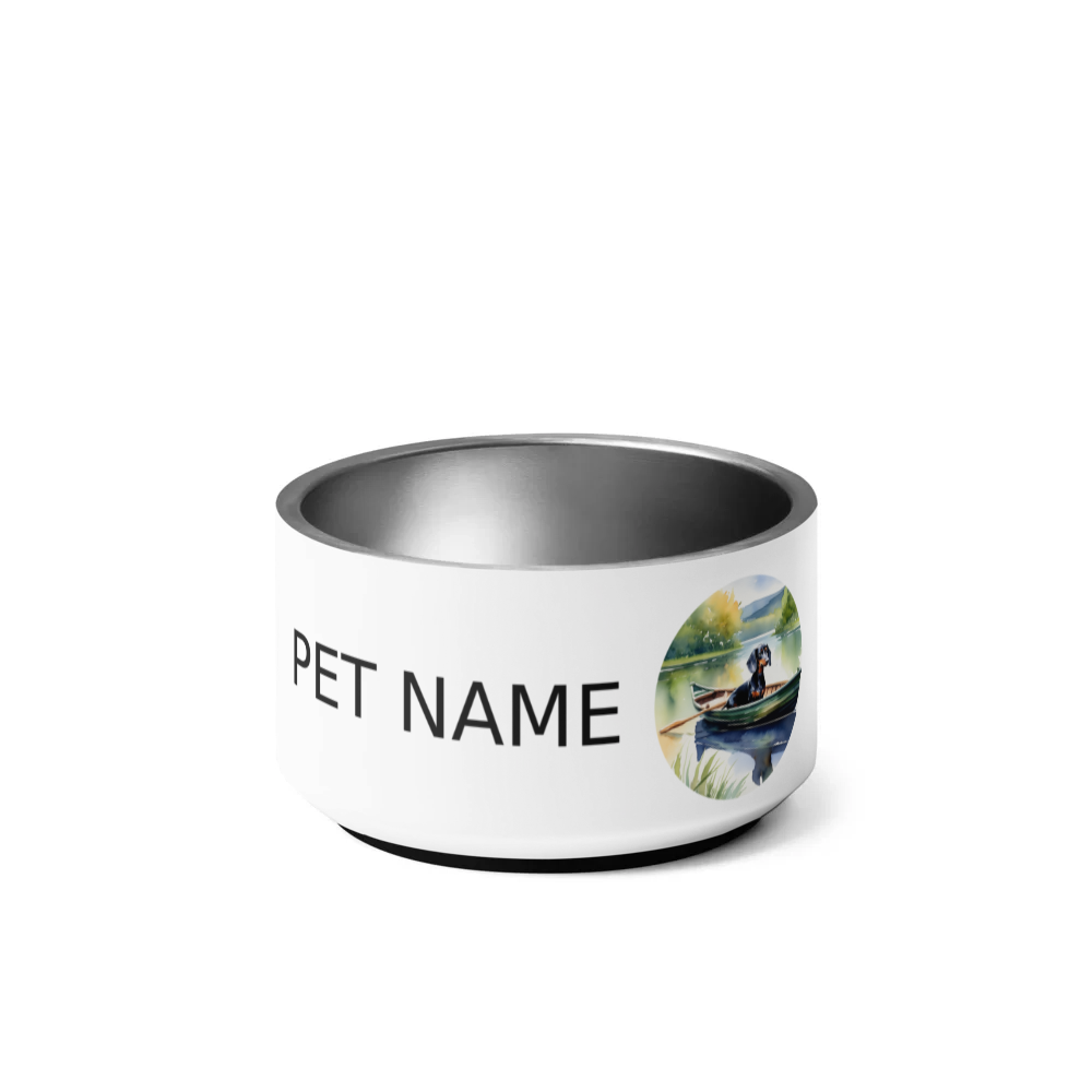 PugMug Custom Black Dachshund Pet Bowl