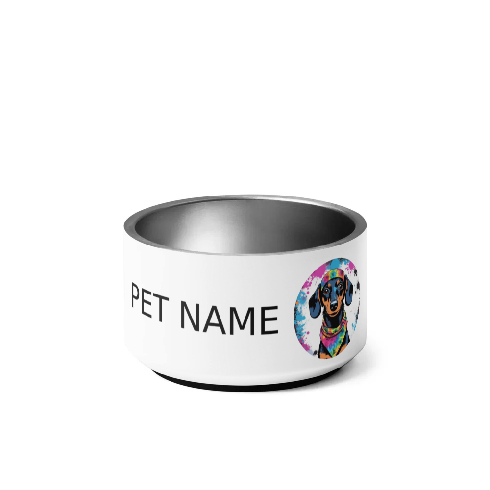 PugMug Custom Black Dachshund Pet Bowl