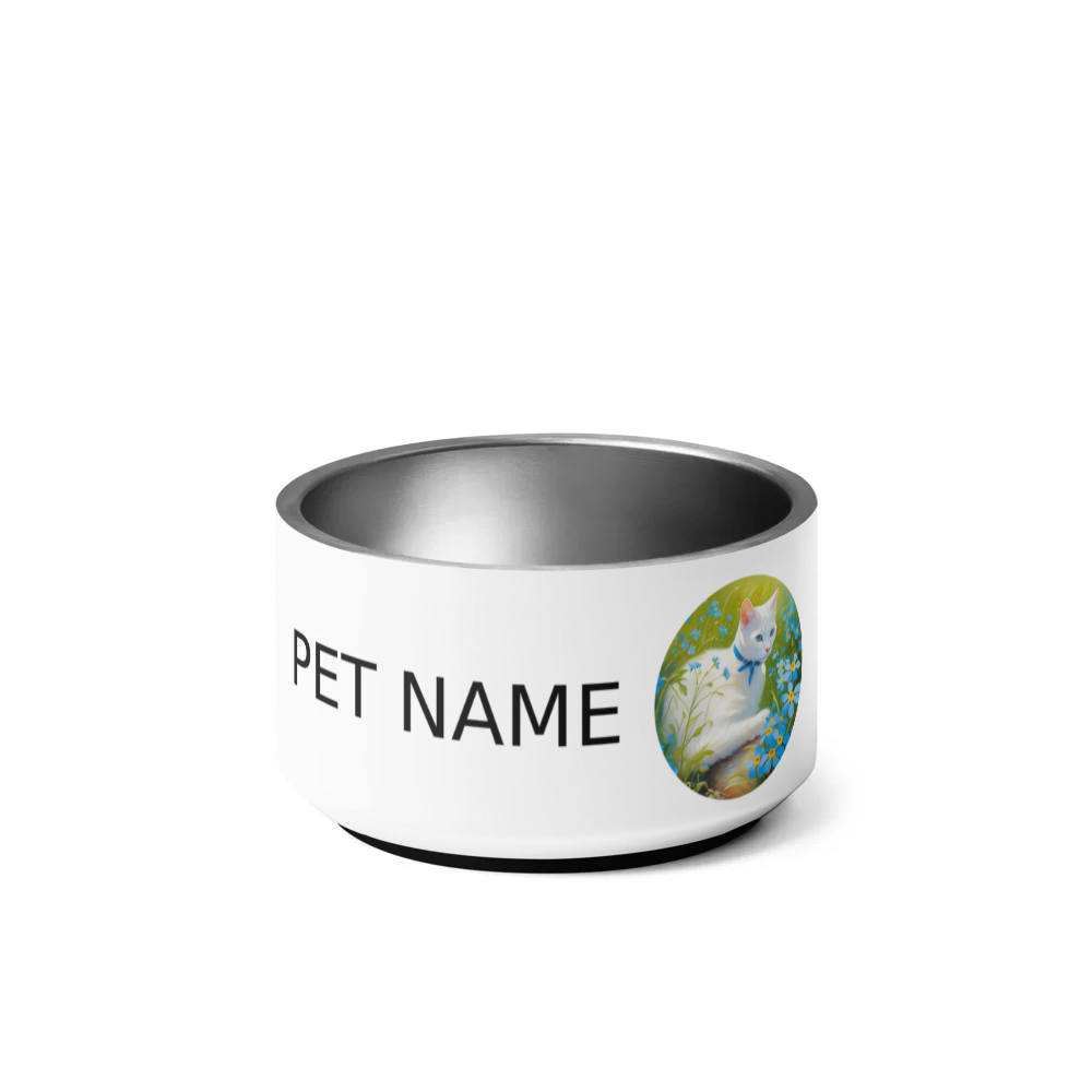 PugMug Custom White Companion Cat Pet Bowl