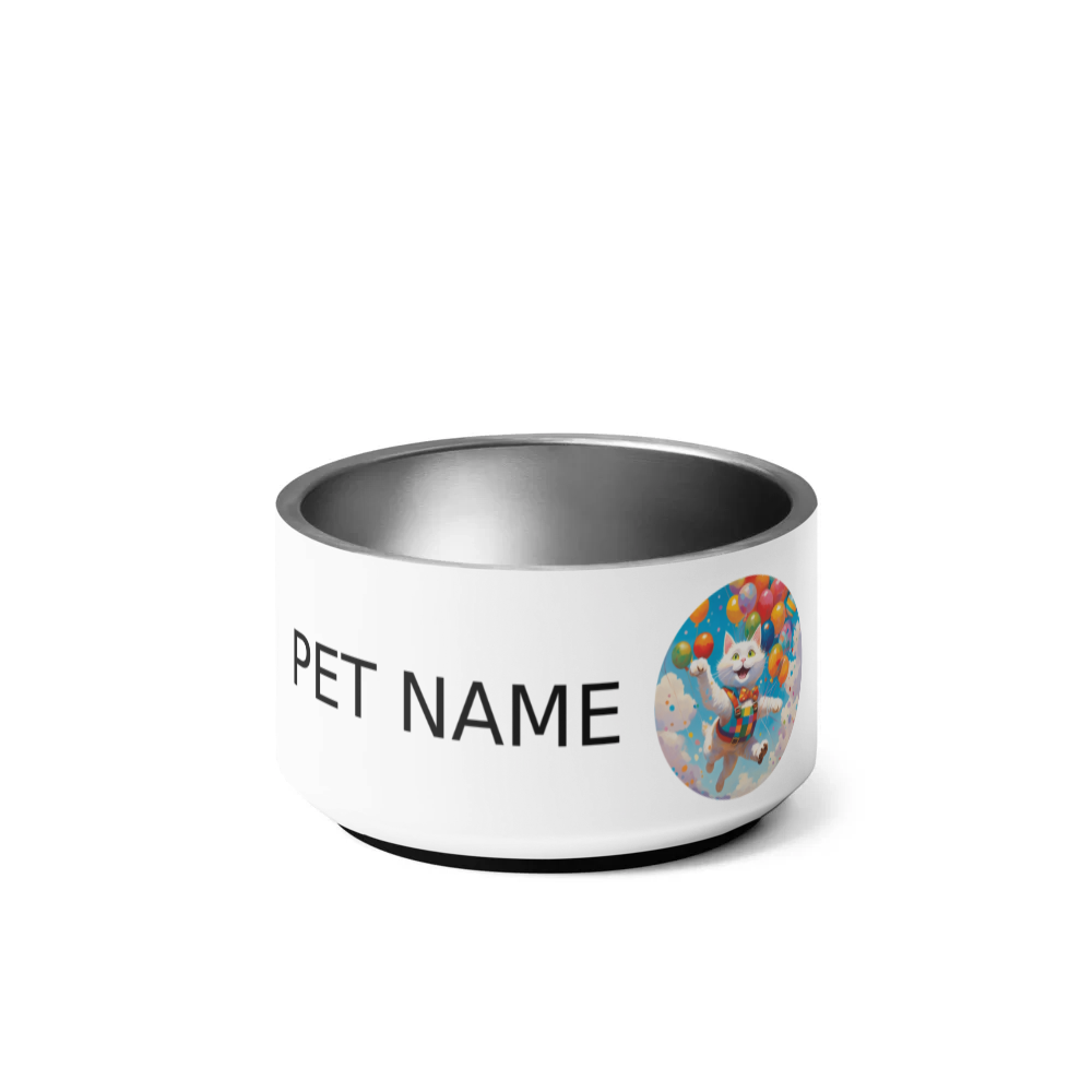 PugMug Custom White Companion Cat Pet Bowl