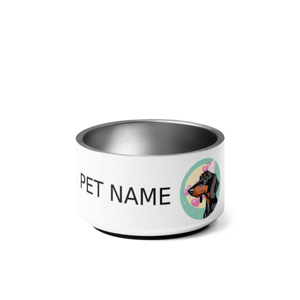 PugMug Custom Black Dachshund Pet Bowl