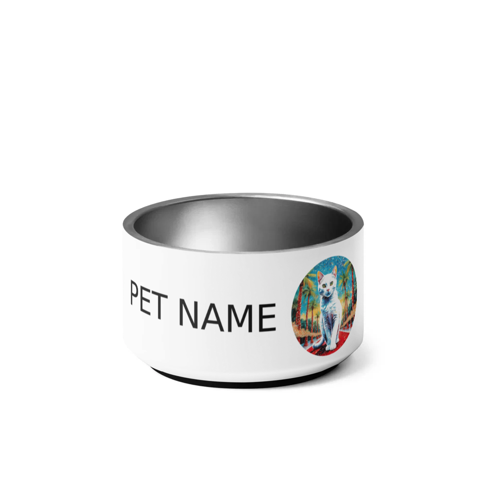 PugMug Custom White Companion Cat Pet Bowl