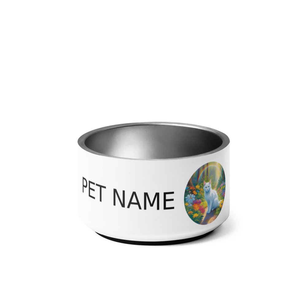 PugMug Custom White Companion Cat Pet Bowl