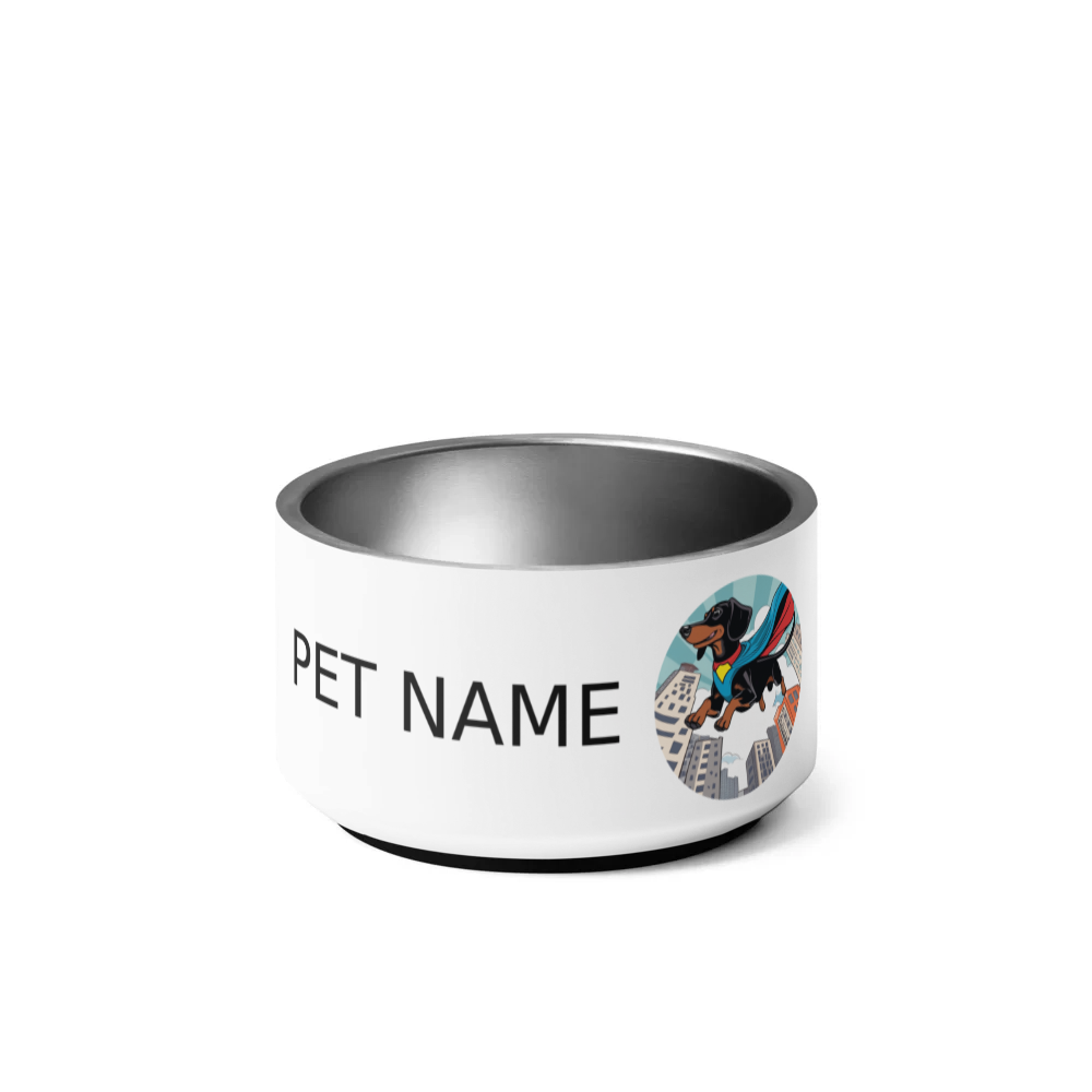PugMug Custom Black Dachshund Pet Bowl