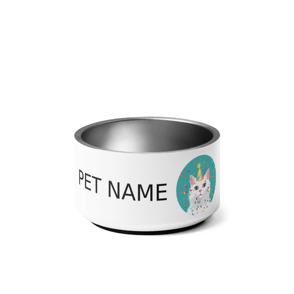 PugMug Custom White Companion Cat Pet Bowl