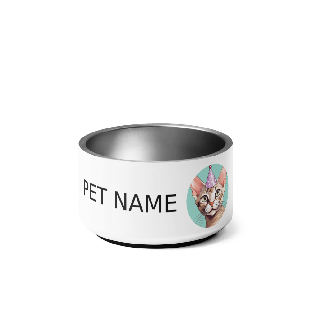 PugMug Custom Tabby Devon Rex Cat Pet Bowl