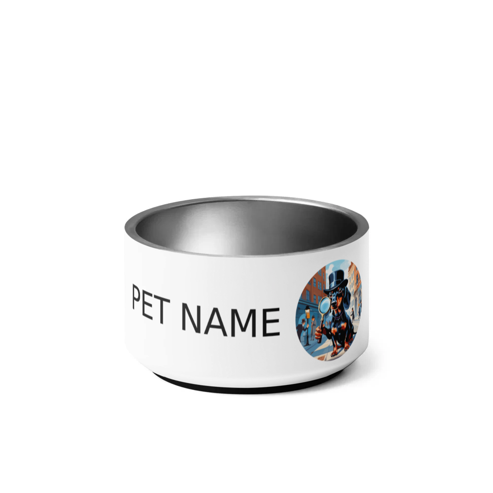 PugMug Custom Black Dachshund Pet Bowl