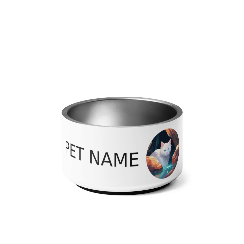 PugMug Custom White Companion Cat Pet Bowl