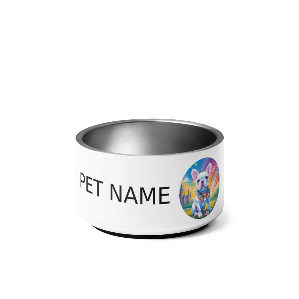 PugMug Custom White French Bulldog Pet Bowl