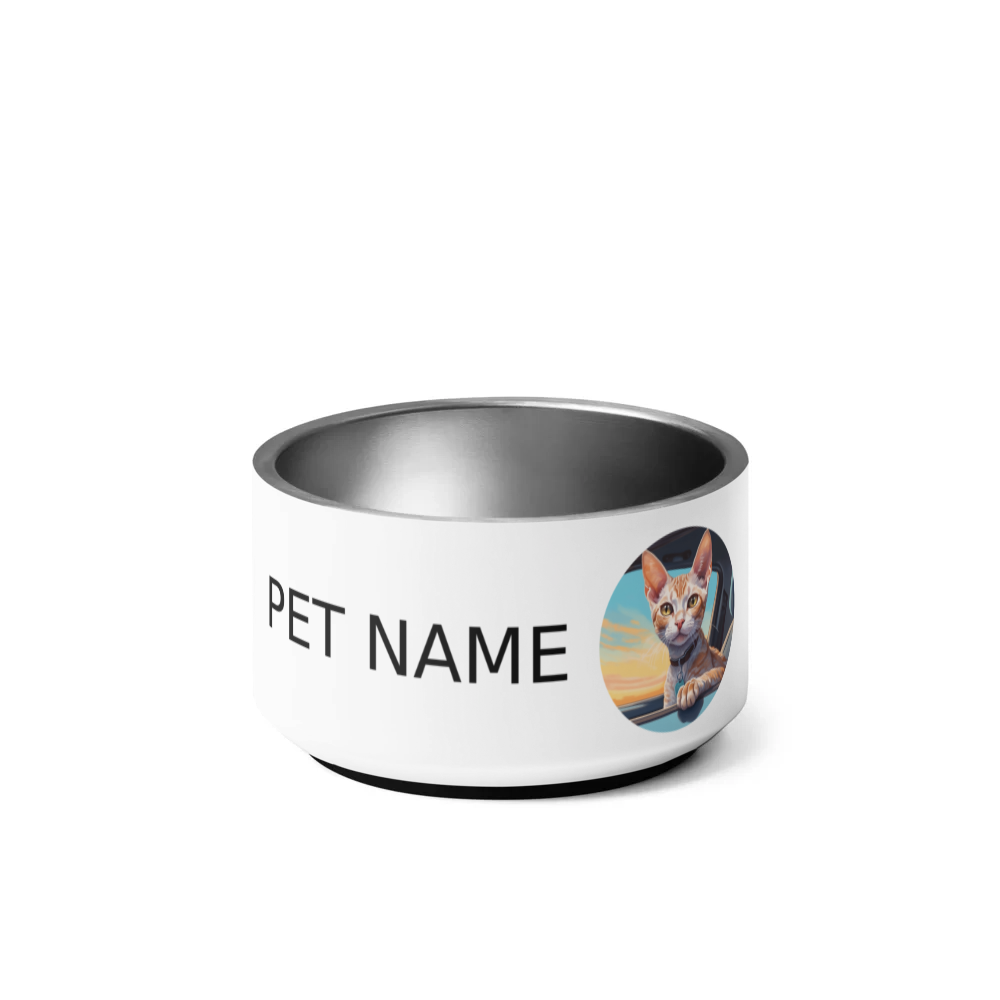 PugMug Custom Tabby Devon Rex Cat Pet Bowl
