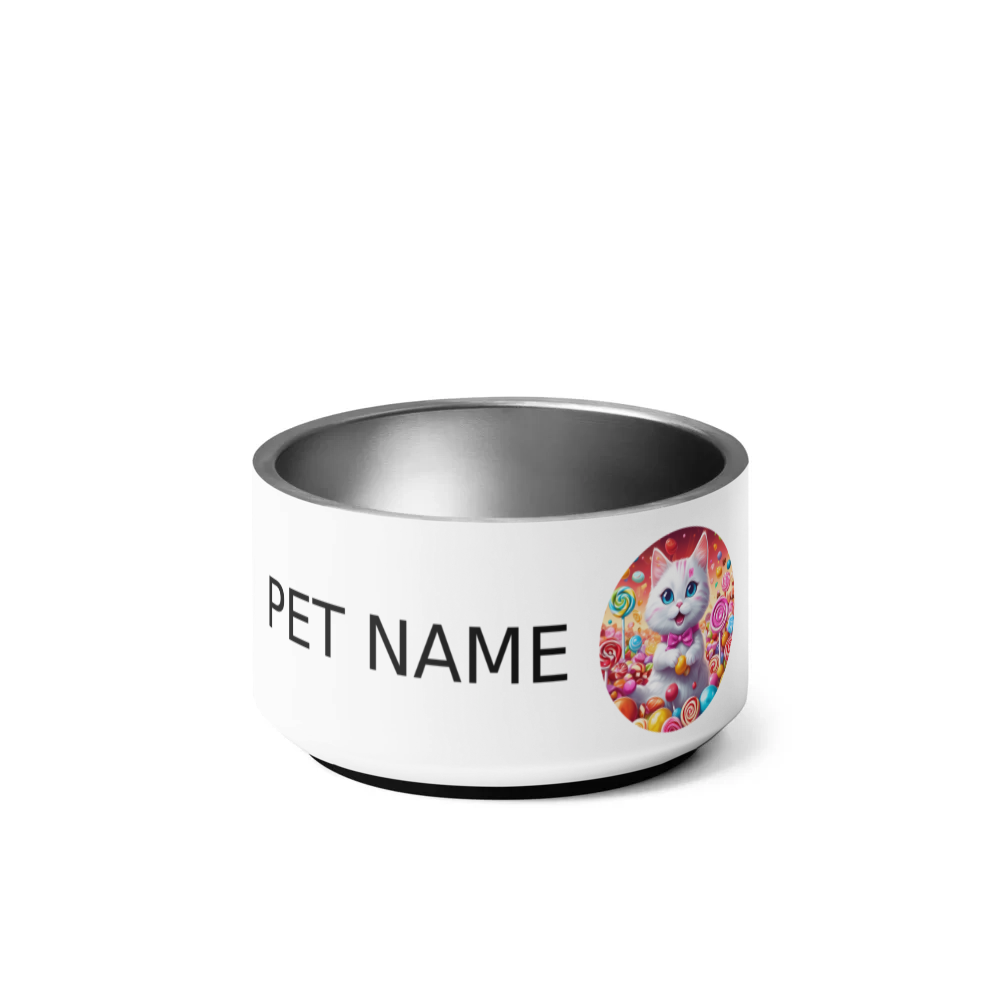 PugMug Custom White Companion Cat Pet Bowl