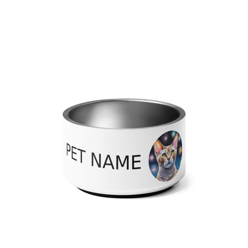 PugMug Custom Tabby Devon Rex Cat Pet Bowl