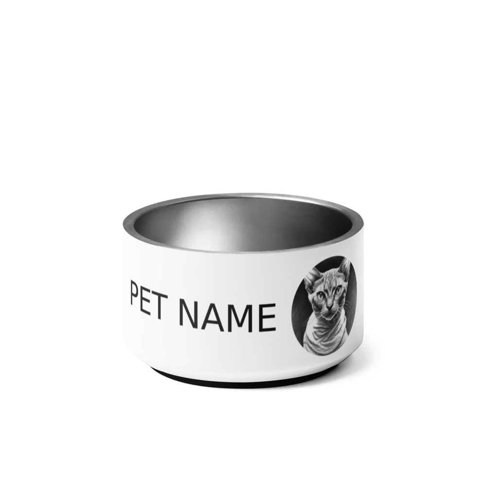 PugMug Custom Tabby Devon Rex Cat Pet Bowl