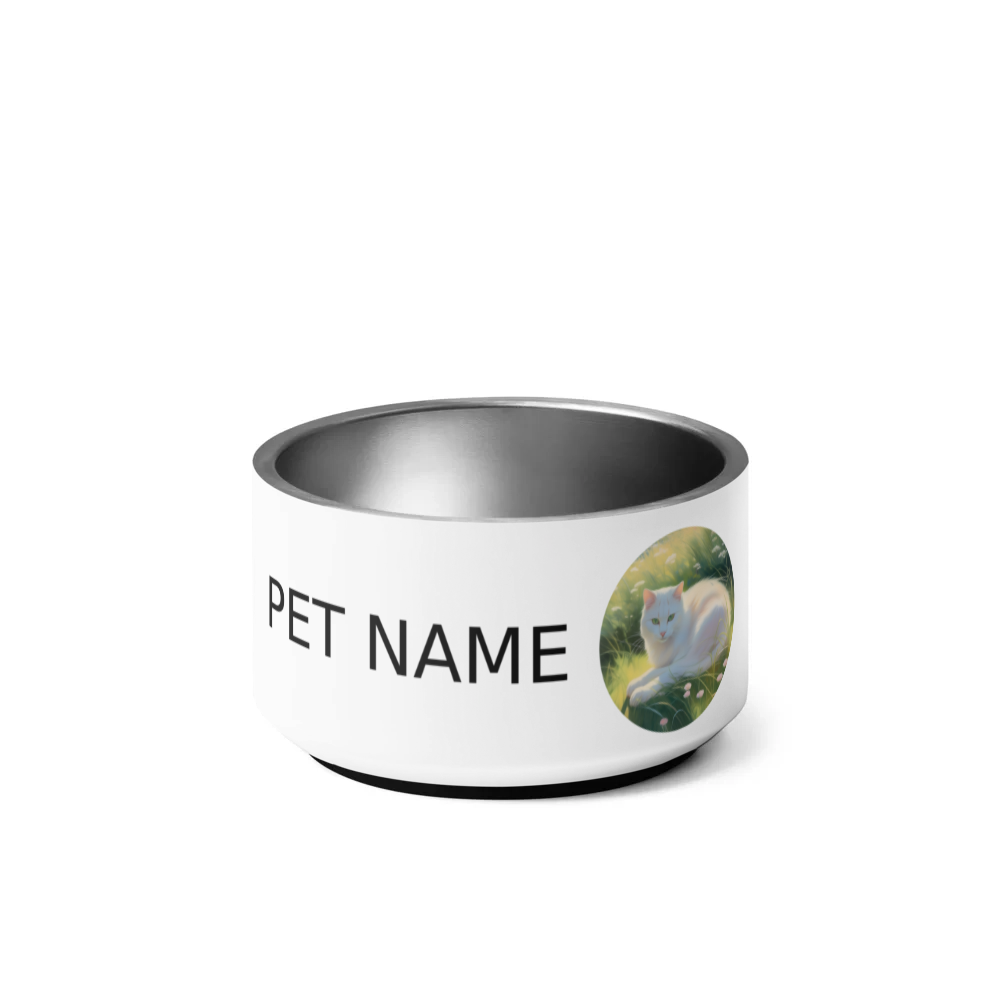 PugMug Custom White Companion Cat Pet Bowl