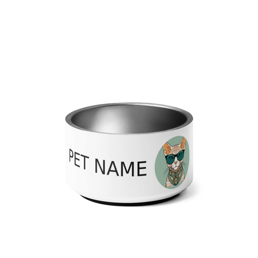 PugMug Custom Tabby Devon Rex Cat Pet Bowl