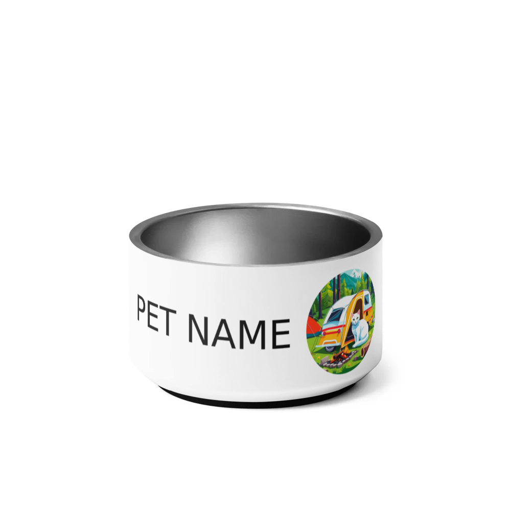 PugMug Custom White Companion Cat Pet Bowl