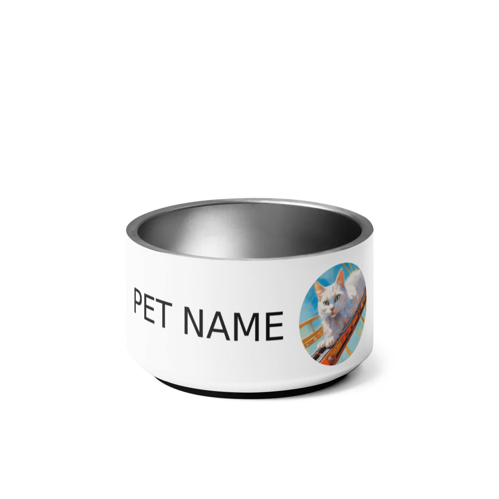 PugMug Custom White Companion Cat Pet Bowl