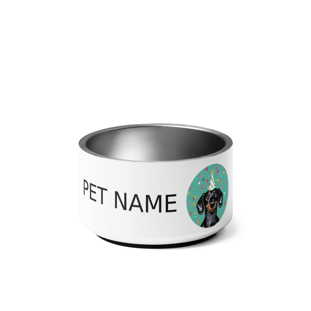 PugMug Custom Black Dachshund Pet Bowl