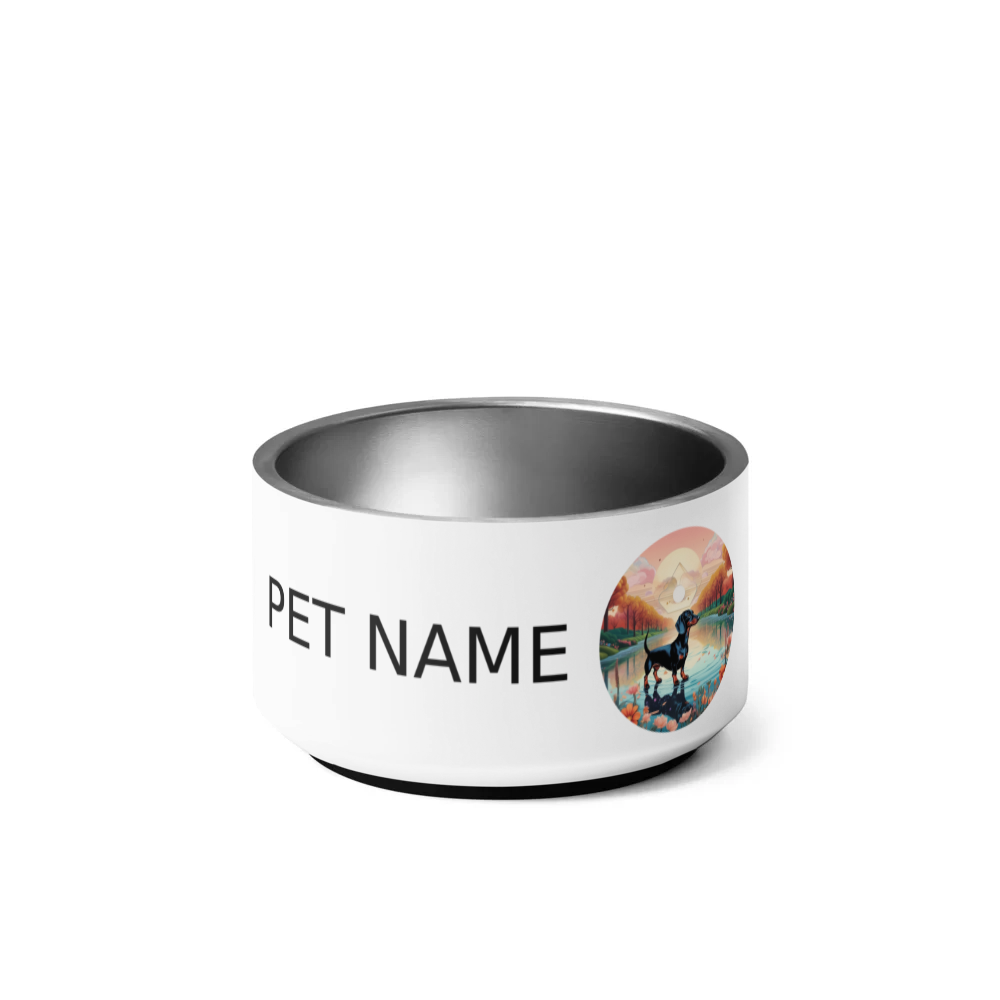 PugMug Custom Black Dachshund Pet Bowl