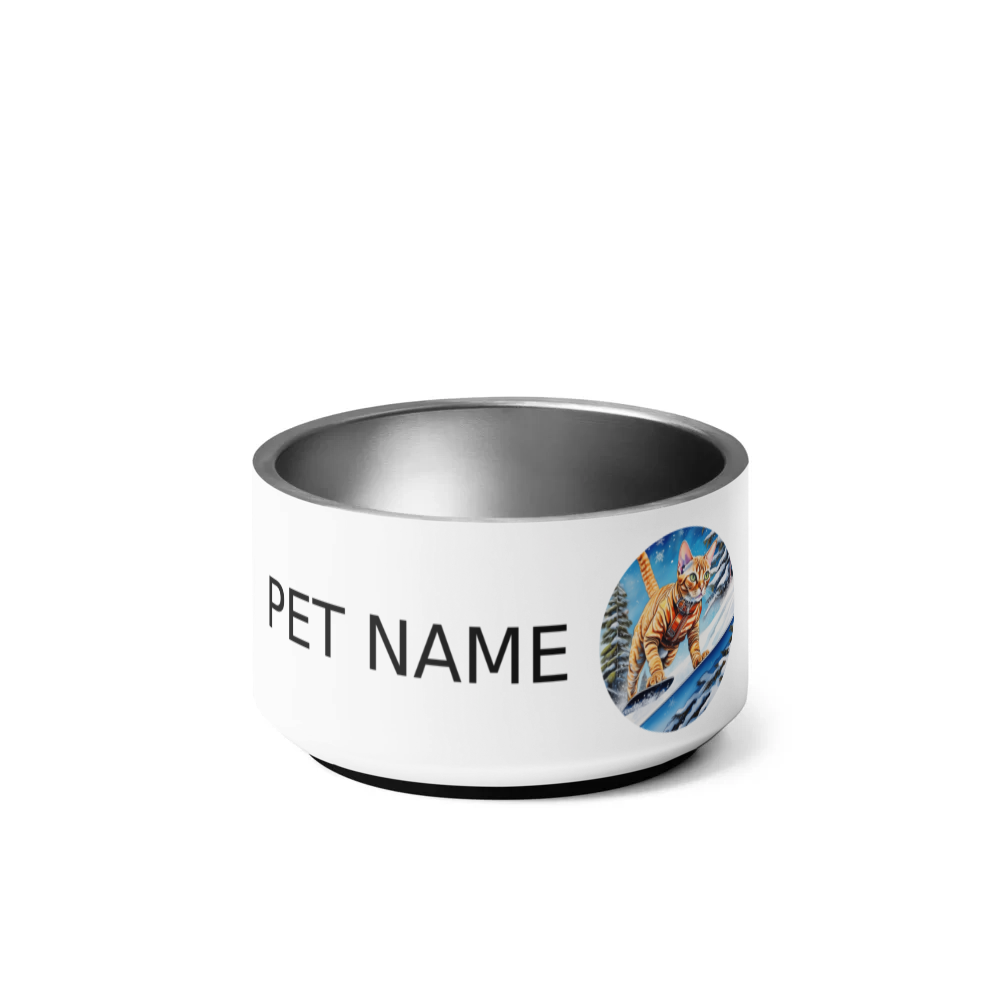 PugMug Custom Tabby Devon Rex Cat Pet Bowl