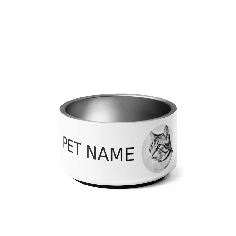 PugMug Custom White American Shorthair Cat Pet Bowl
