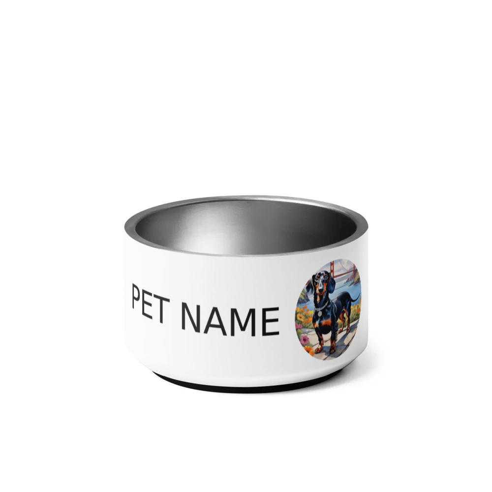 PugMug Custom Black Dachshund Pet Bowl