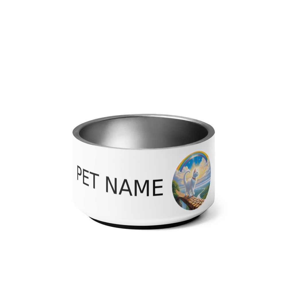 PugMug Custom White Companion Cat Pet Bowl