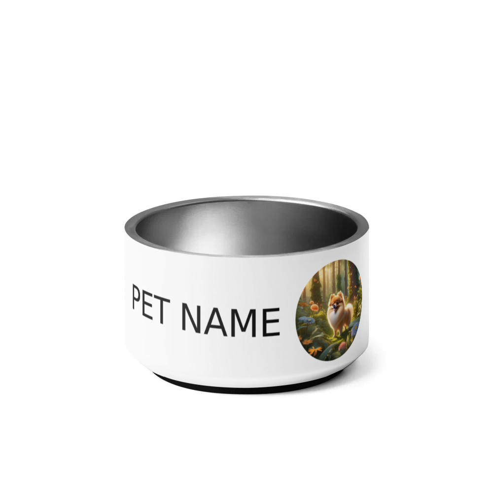PugMug Custom Tan Pomeranian Pet Bowl