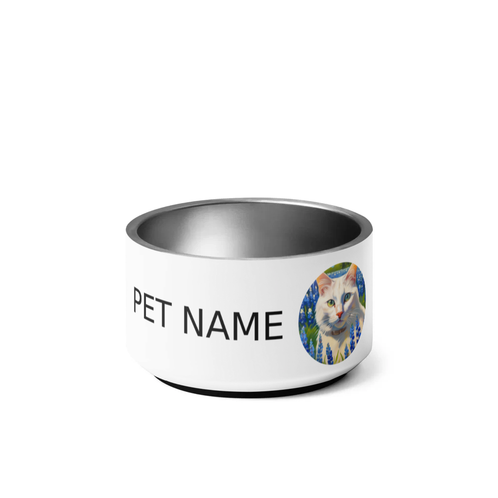 PugMug Custom White Companion Cat Pet Bowl
