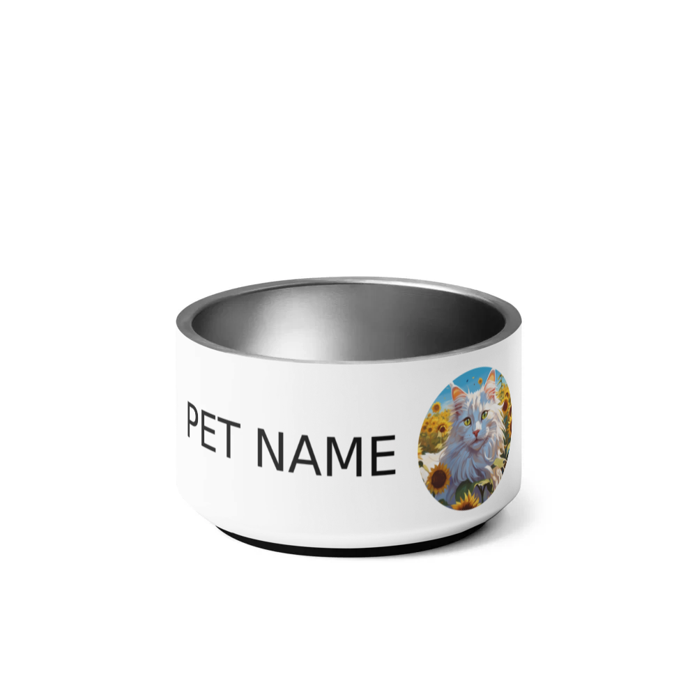 PugMug Custom White Maine Coon Cat Pet Bowl