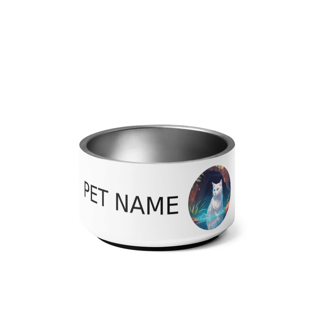 PugMug Custom White Companion Cat Pet Bowl