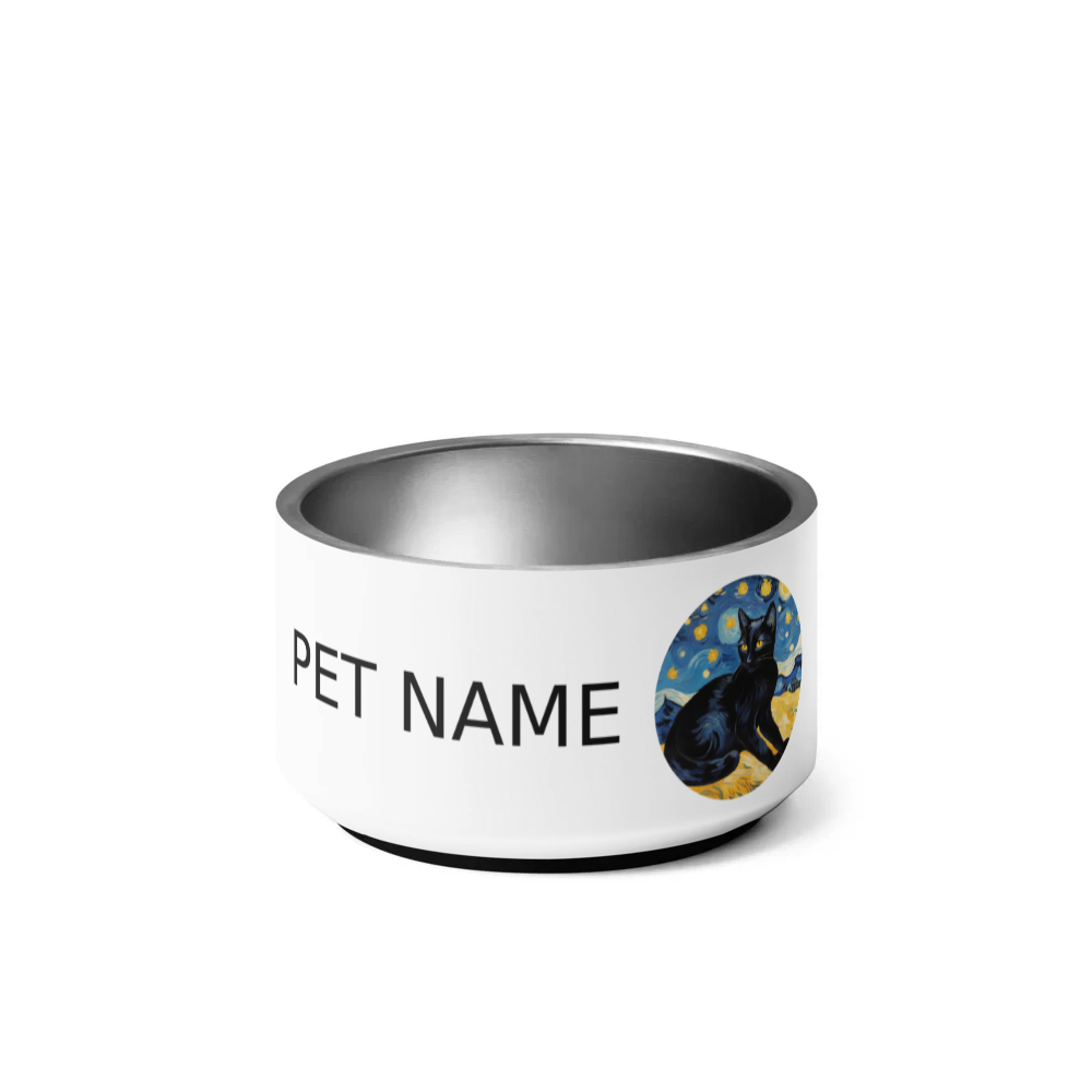 PugMug Custom Black Companion Cat Pet Bowl