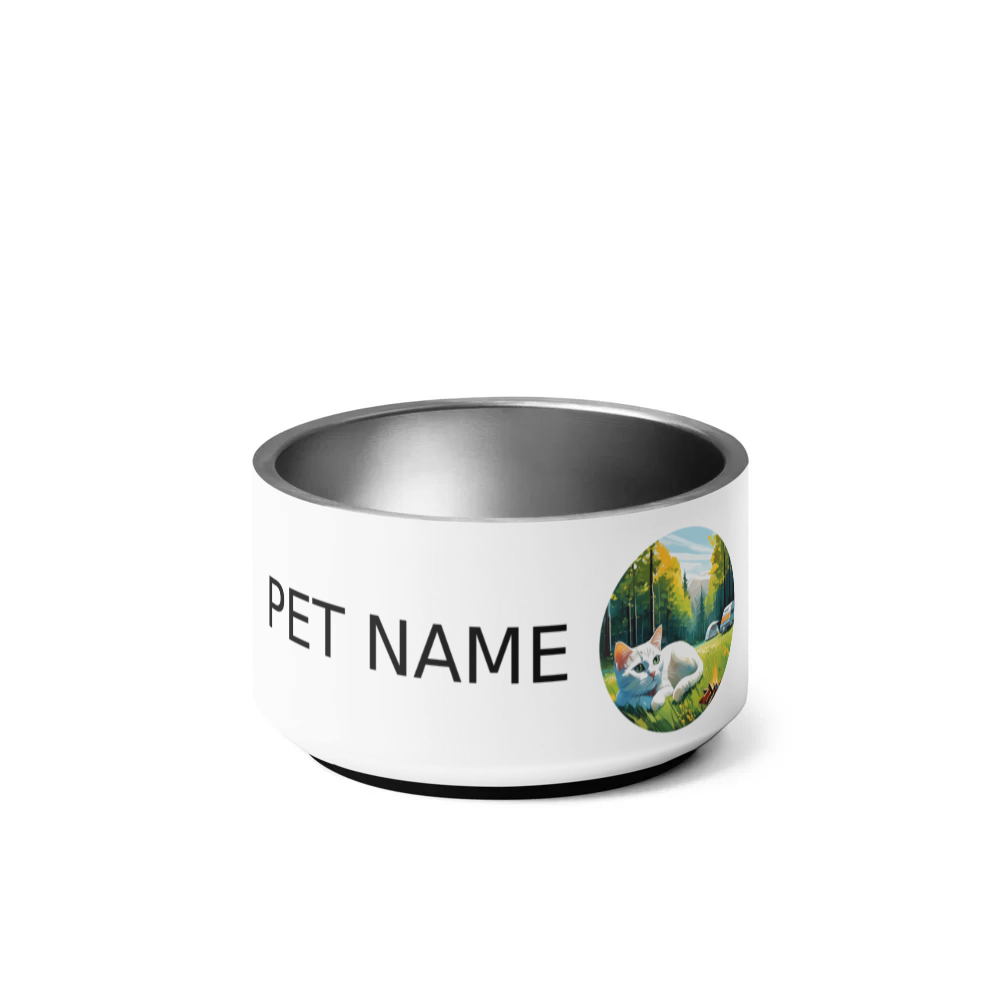 PugMug Custom White Companion Cat Pet Bowl