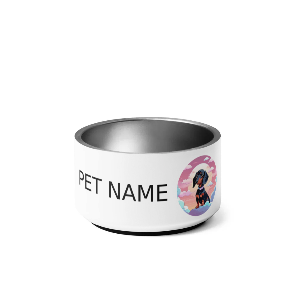 PugMug Custom Black Dachshund Pet Bowl