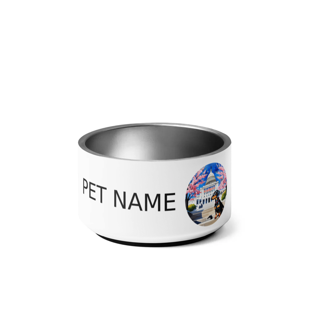 PugMug Custom Black Dachshund Pet Bowl