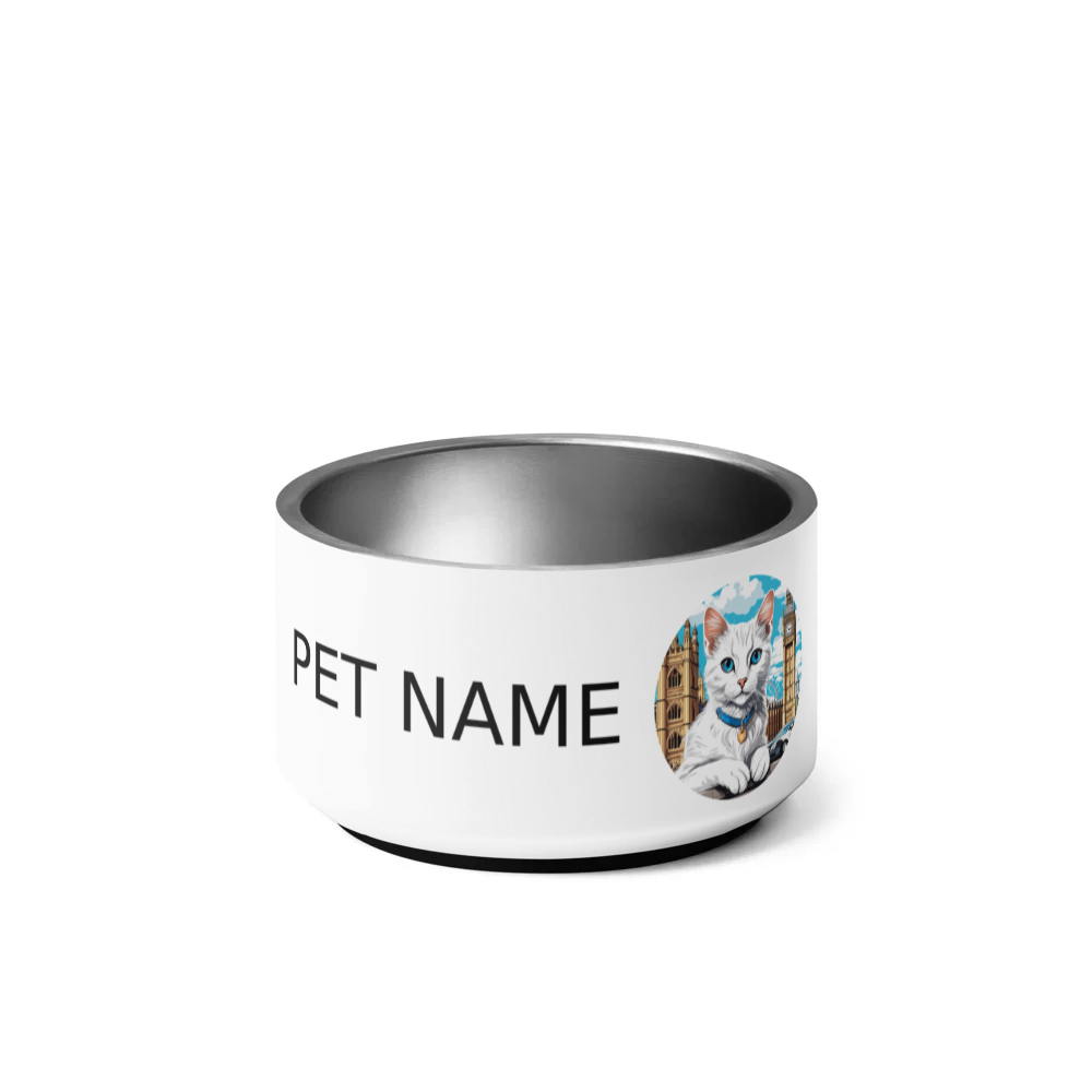 PugMug Custom White Companion Cat Pet Bowl