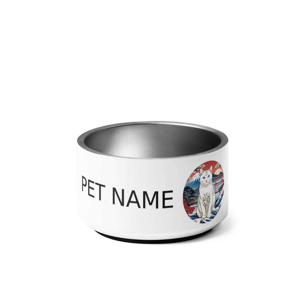 PugMug Custom White Companion Cat Pet Bowl