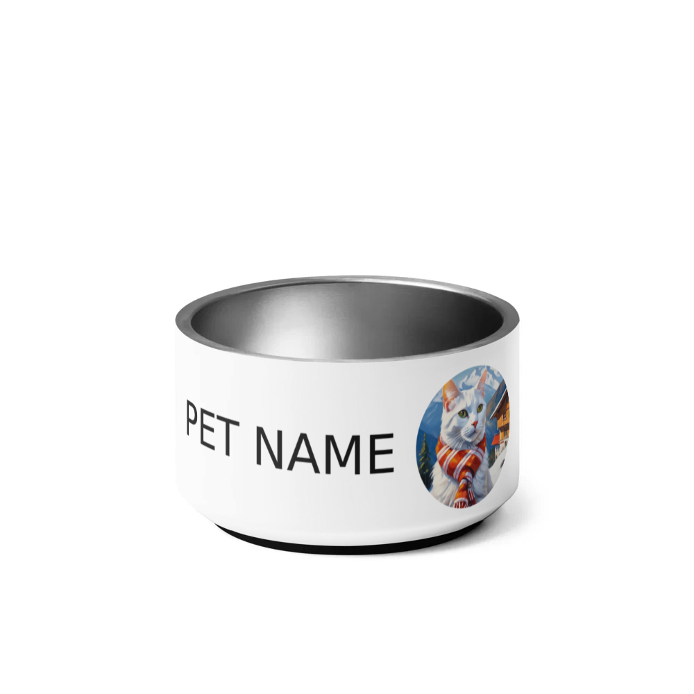 PugMug Custom White Companion Cat Pet Bowl