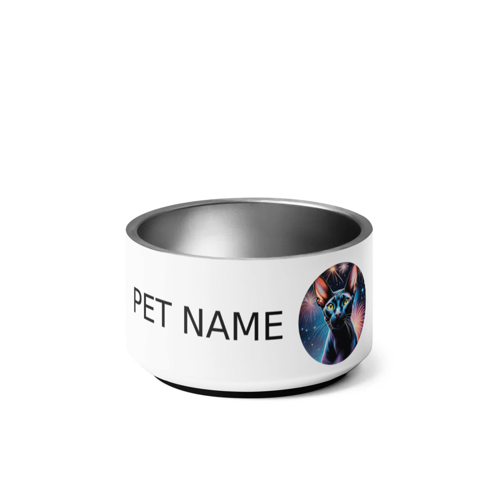 PugMug Custom Black Sphynx Cat Pet Bowl