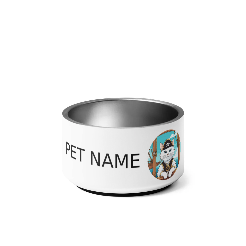 PugMug Custom White Companion Cat Pet Bowl
