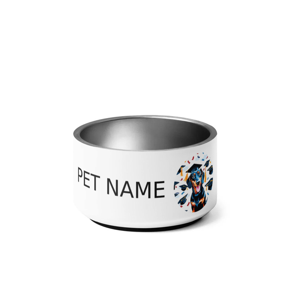 PugMug Custom Black Dachshund Pet Bowl