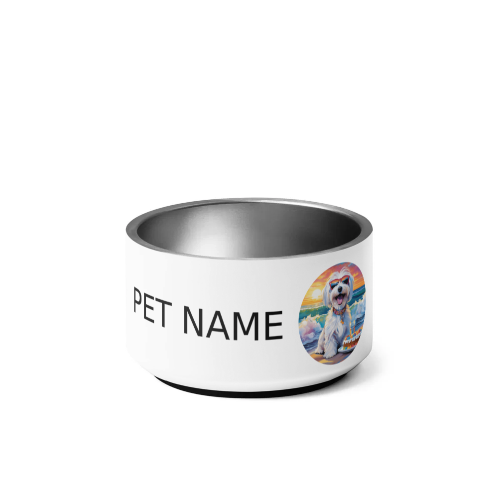 PugMug Custom White Havanese Dog Pet Bowl