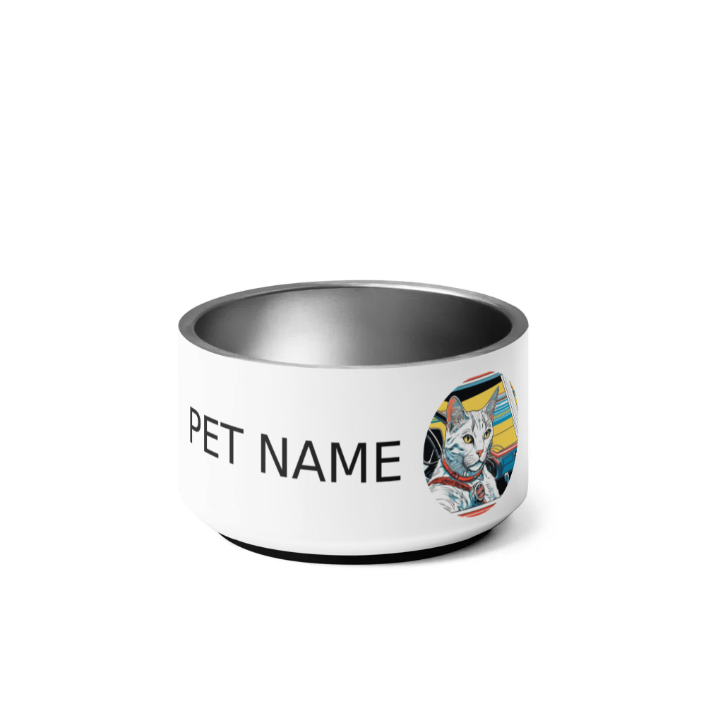 PugMug Custom White Companion Cat Pet Bowl