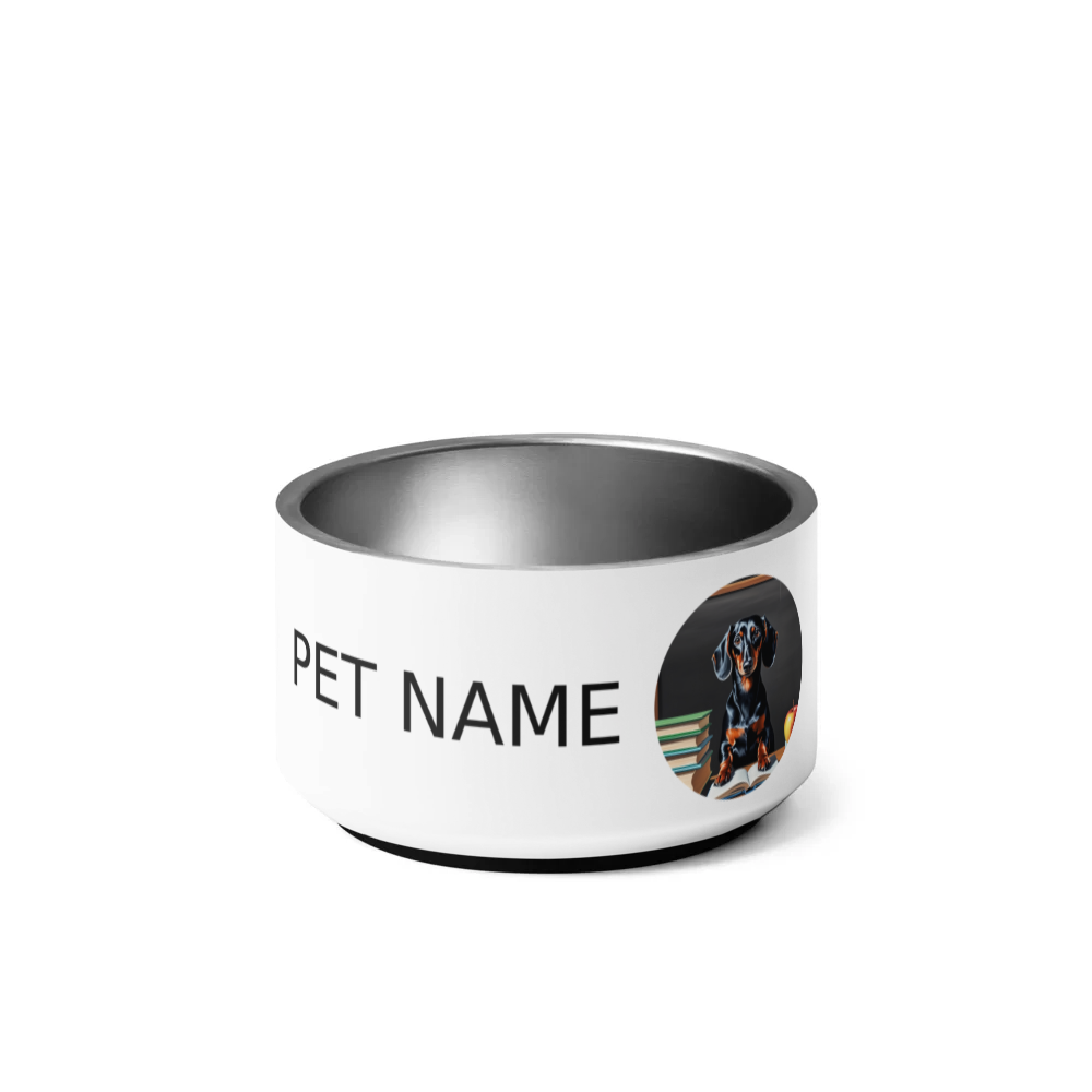 PugMug Custom Black Dachshund Pet Bowl