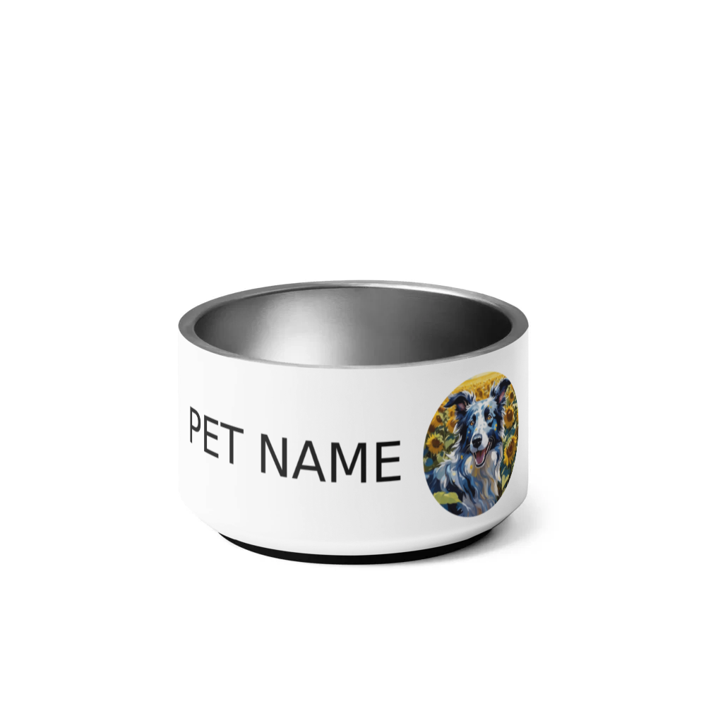 PugMug Custom Blue Merle Border Collie Pet Bowl